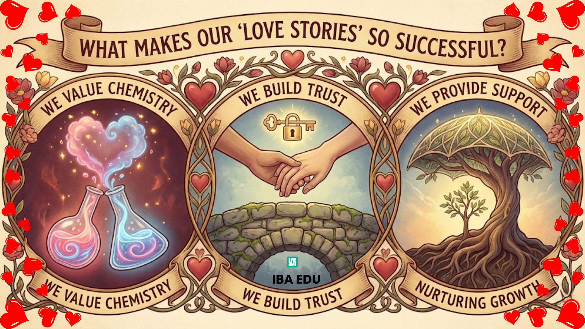 What makes our Love Stories so successful We Value Chemistry, We Build Trust, We Provide Support