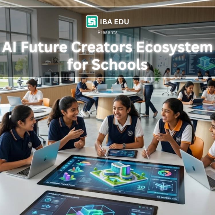 alt="Students collaborating in an AI Future Creators Ecosystem classroom"