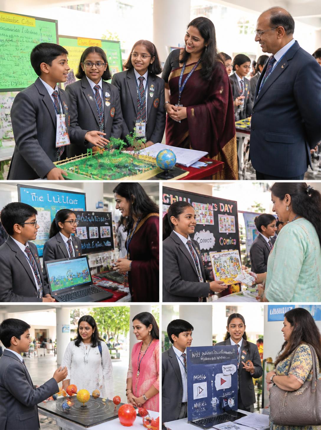 Students showcasing their achievements